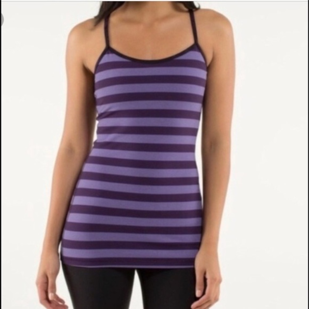 Lululemon 💜 Purple Striped Active Tank, Size 6
